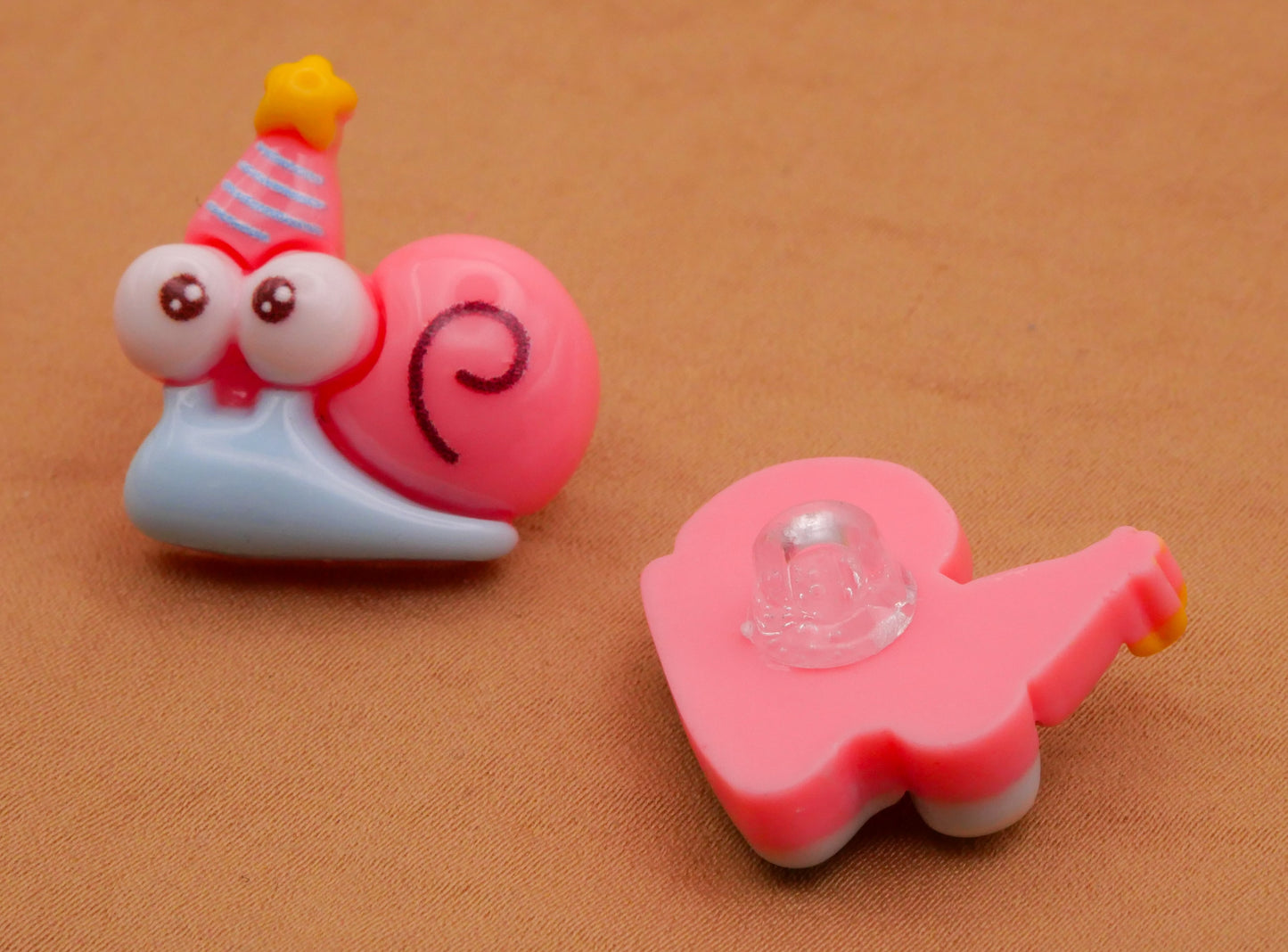 Snail Birthday Party Hat Plastic Button 23x24mm