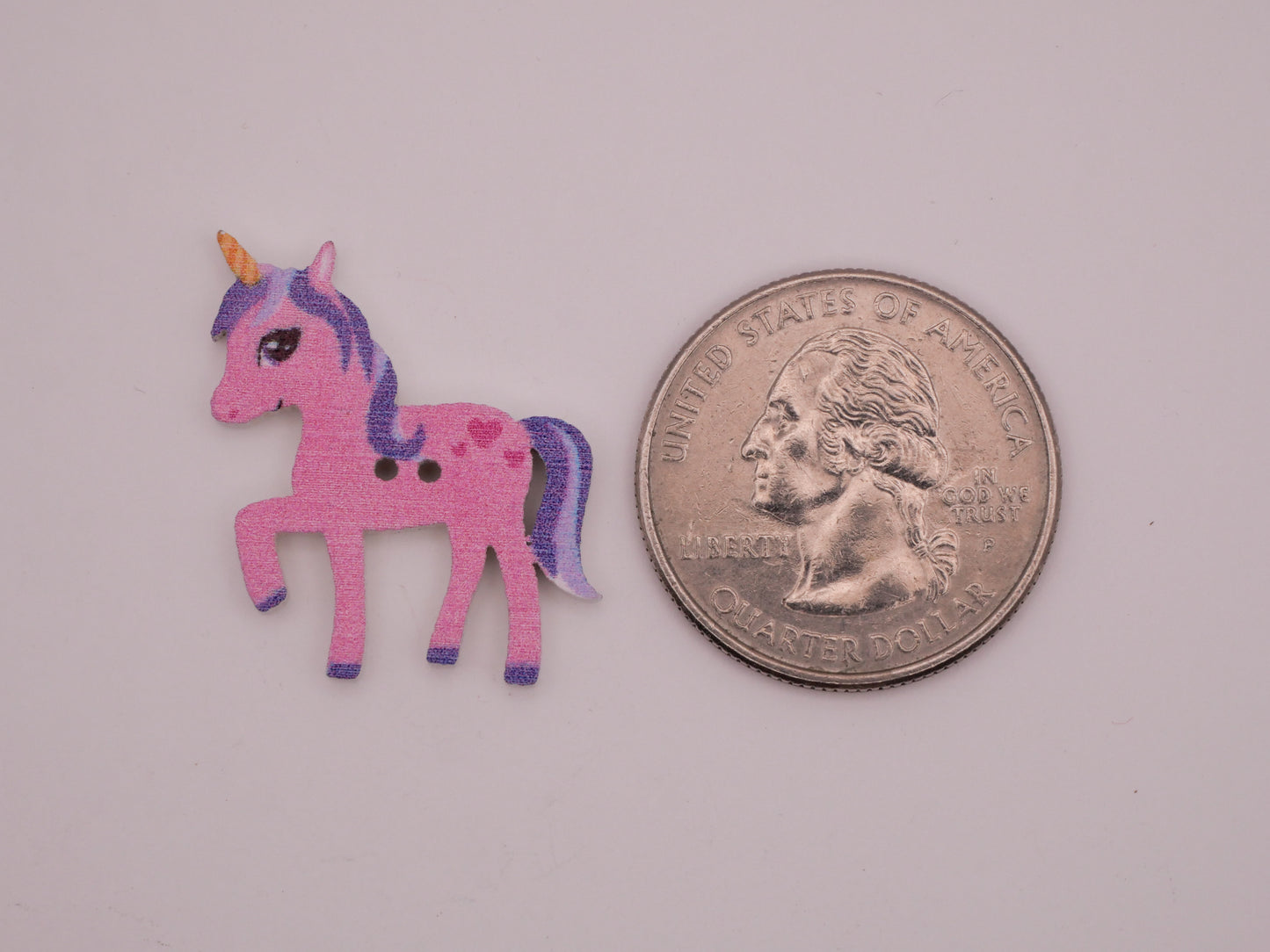 Unicorn Horse Pastel Wood Set of Eight Buttons 18-25mm