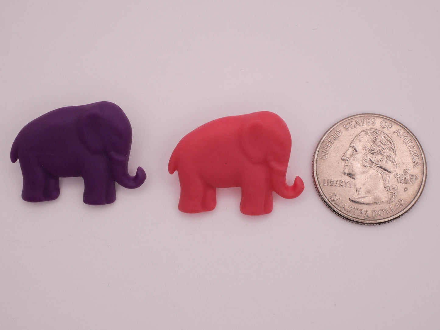 Elephant Purple Pink Plastic Button Various 22x28mm