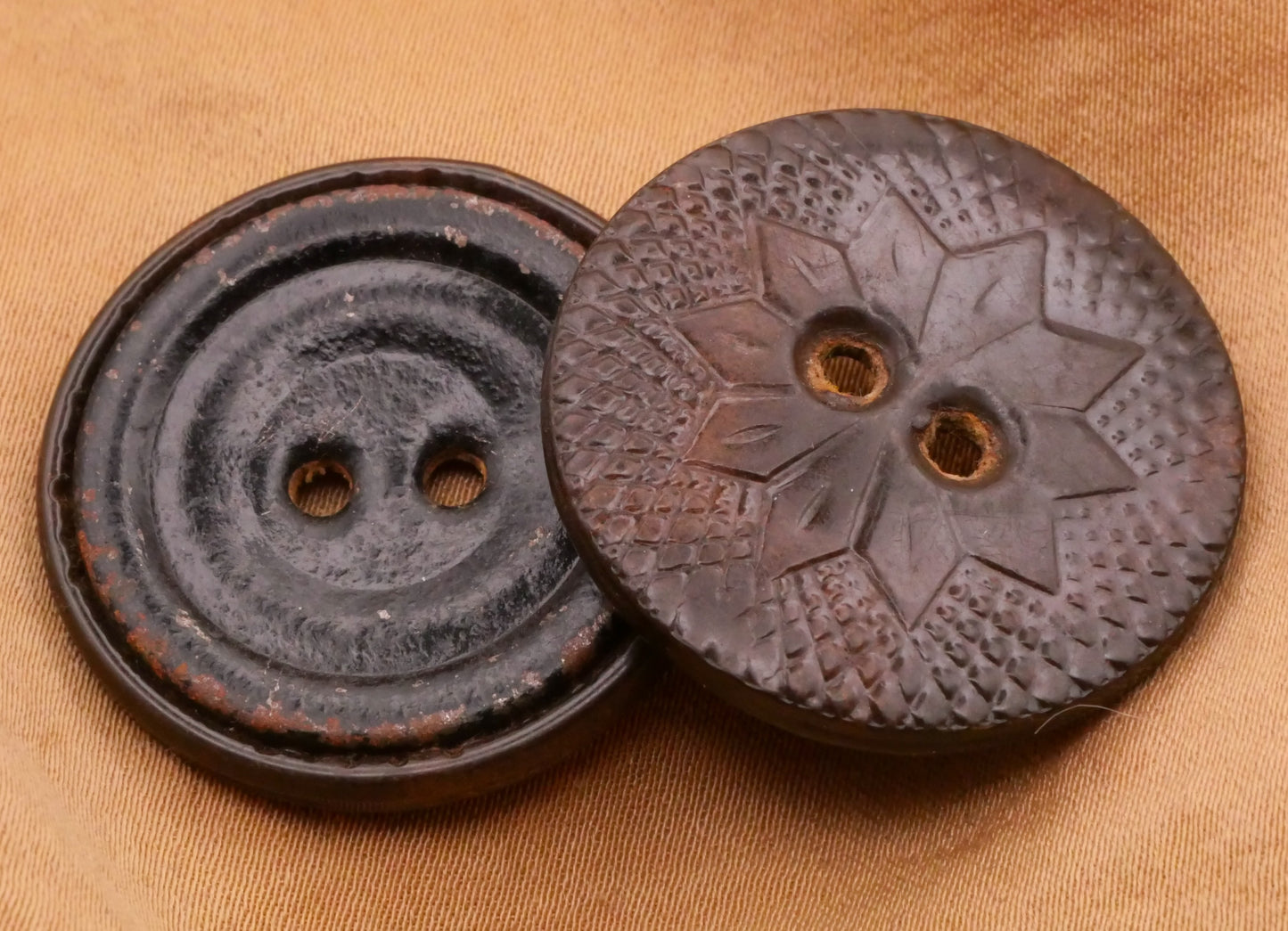 Snowflake Brown Marbled Tight Top Celluloid Early Plastic Button 28mm