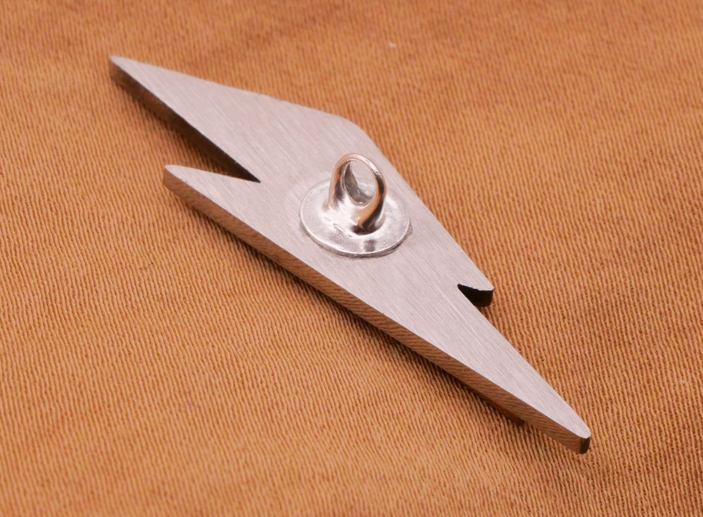 Lightening Bolt Silver Gold Steel Metal Button 12x37mm