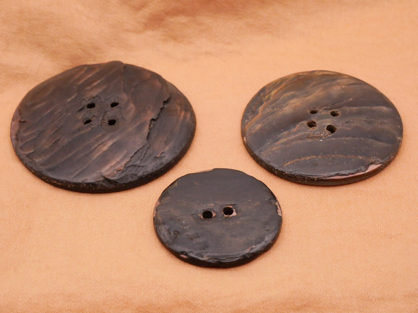 Swirl Spiral Antique Carved Smoky Mother of Pearl Button Various 27-43mm