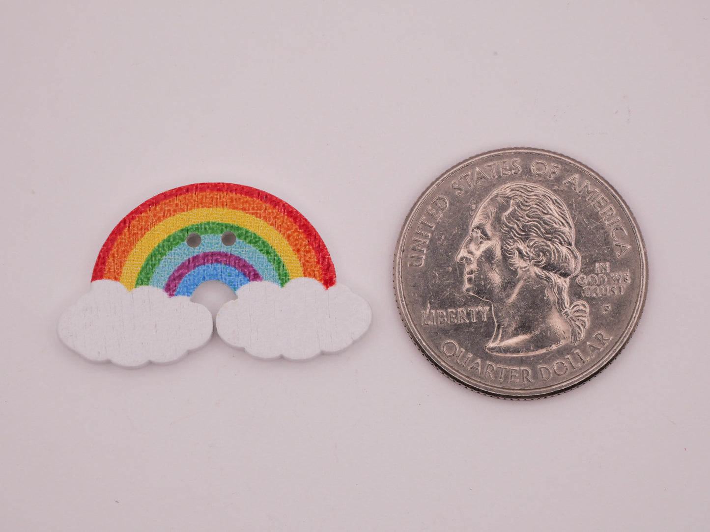 Rainbow Colorful Wood Assorted Set of Ten Buttons 17x30mm