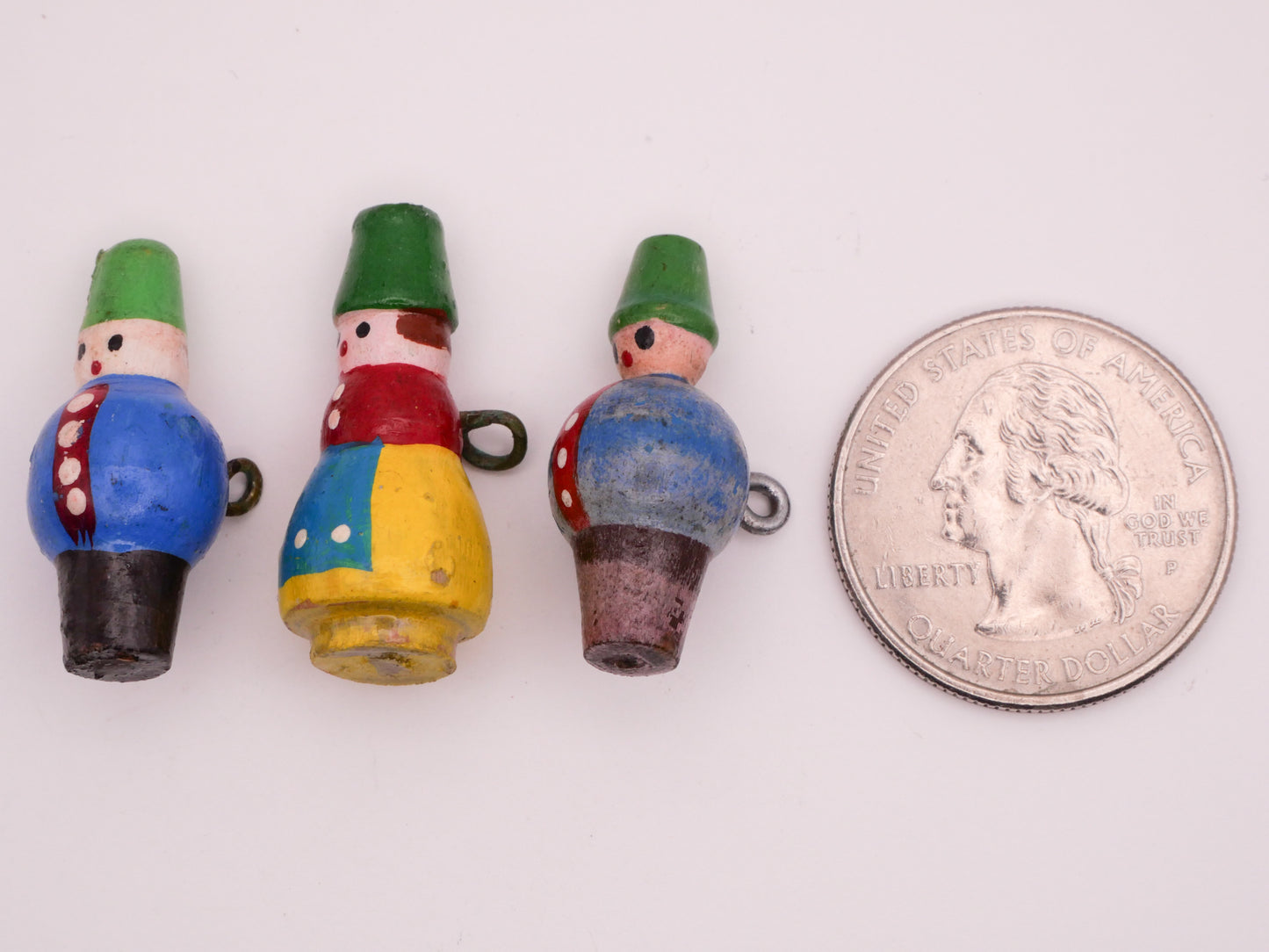 People Hand-Painted Vintage Wood Button Various 10-28mm