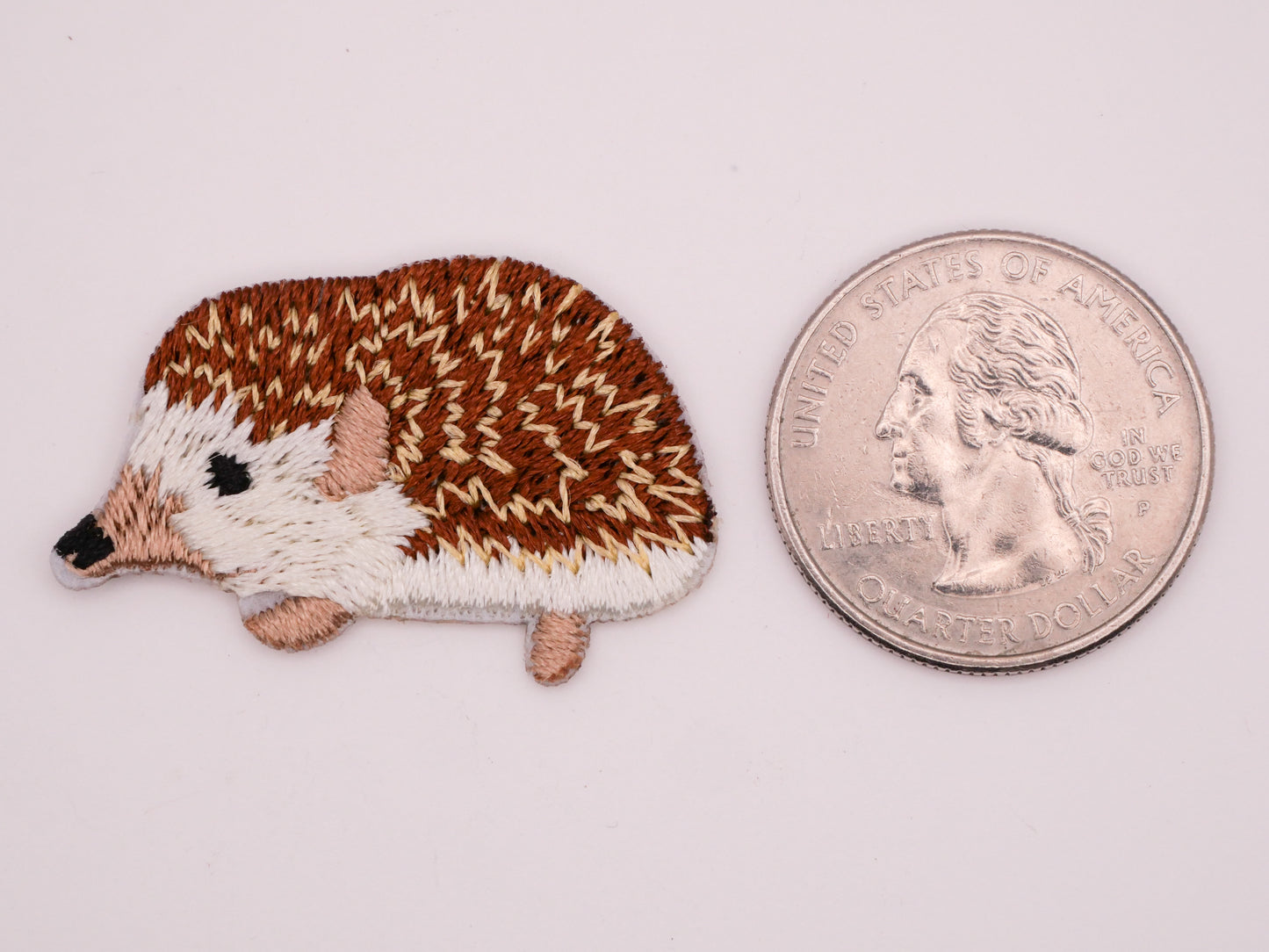 Hedgehog Embroidered Sew-On Pair of Patches Embellishments 23x35mm