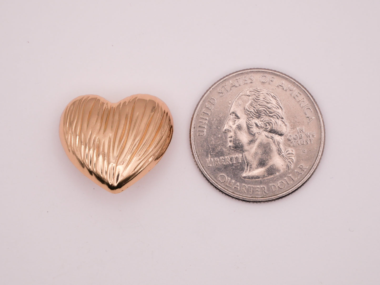 Heart Wood Grain Texture Gold Metal Button 18x20mm