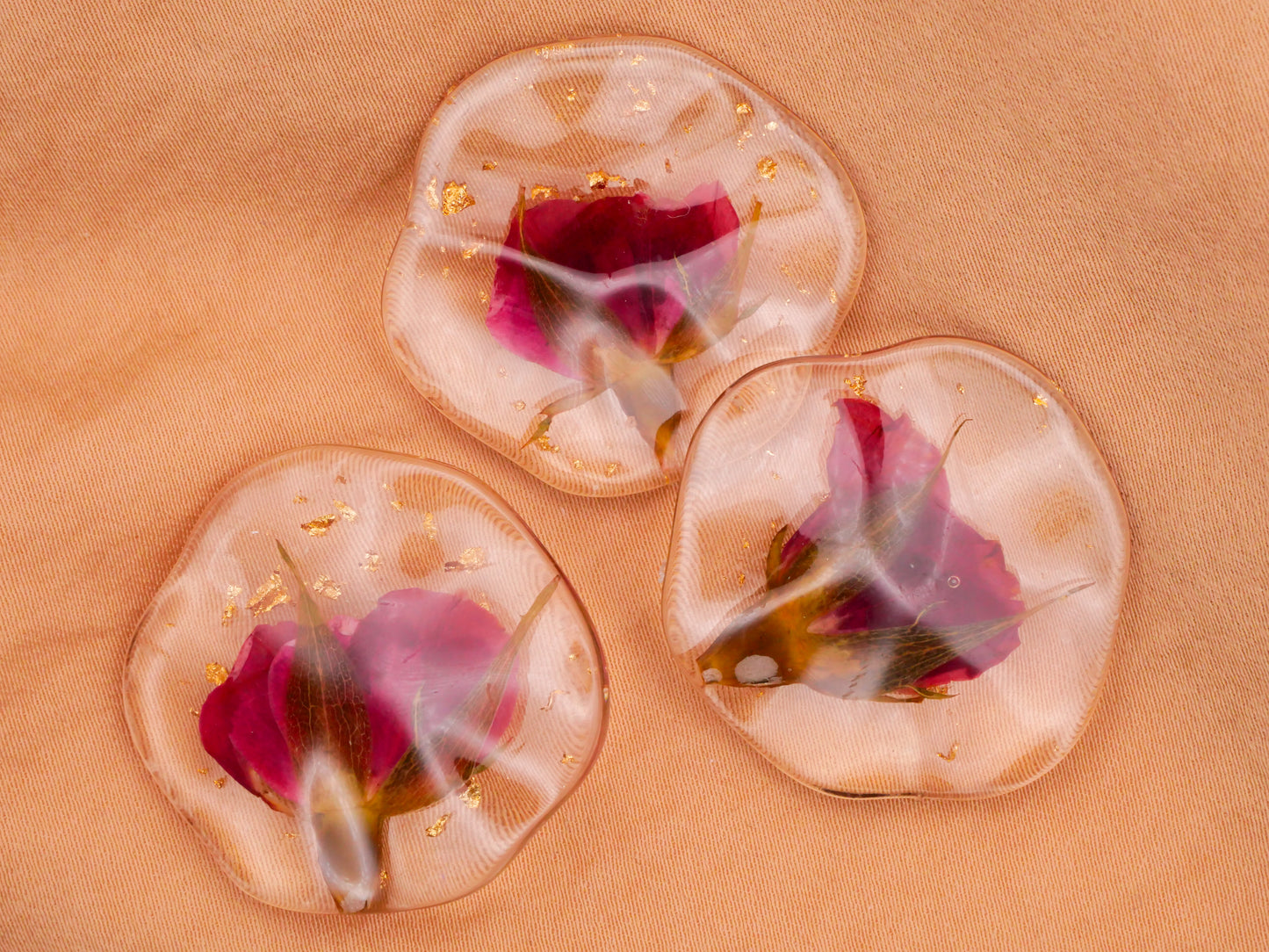 Rose Bud Habitat Like Real Flower Plastic Button 30mm