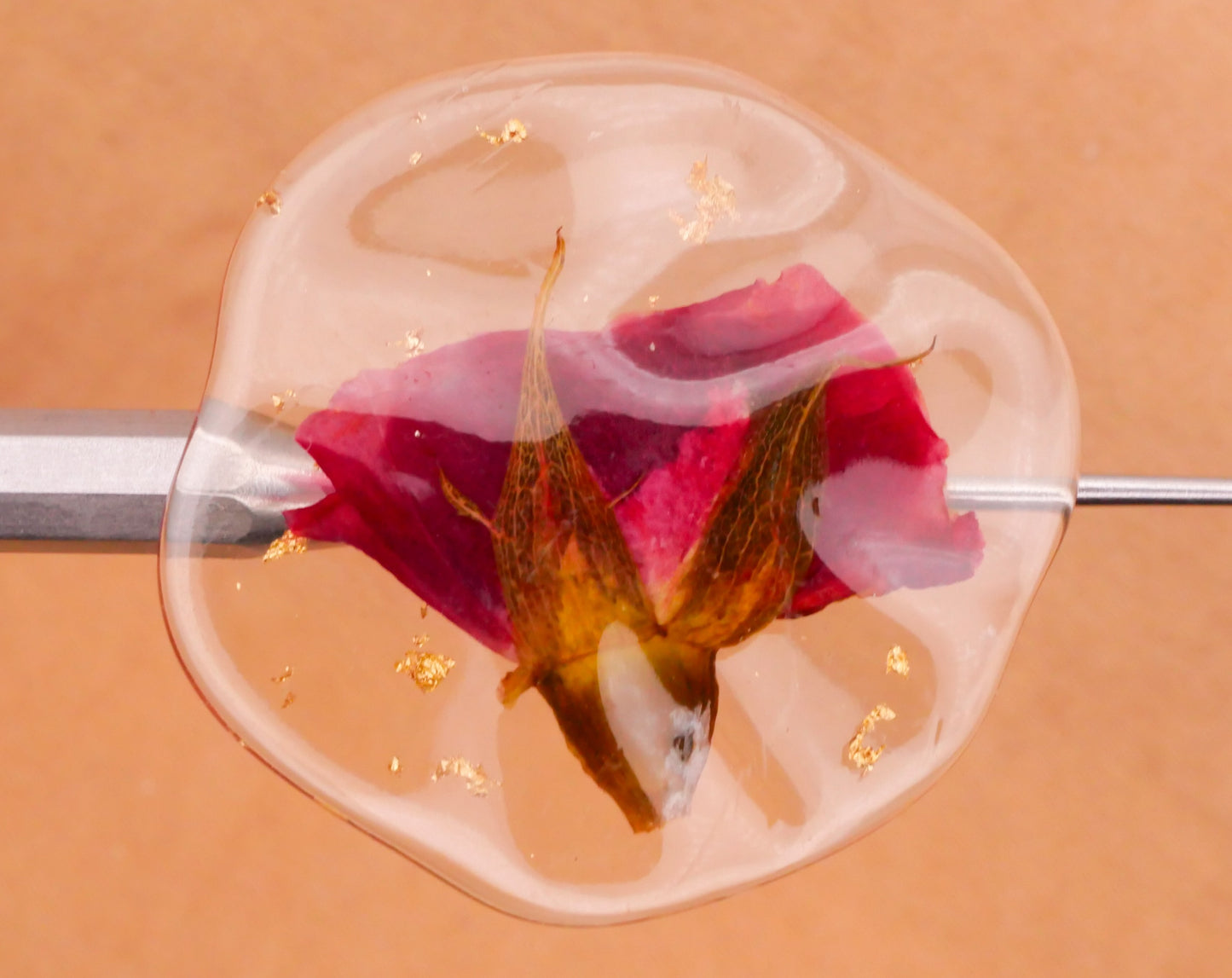 Rose Bud Habitat Like Real Flower Plastic Button 30mm