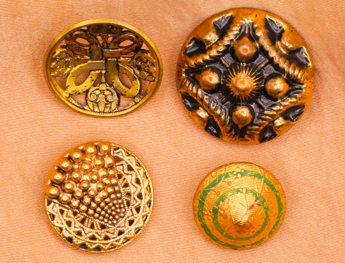 Celtic Knot Fan Conical Brass Gold Metal Antique Button Various 15-23mm
