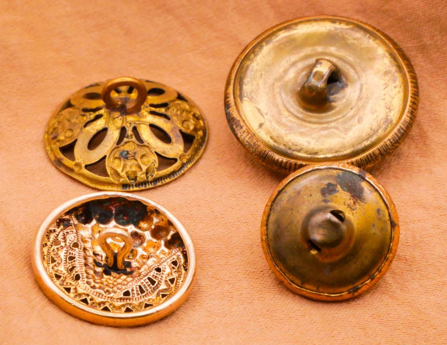 Celtic Knot Fan Conical Brass Gold Metal Antique Button Various 15-23mm