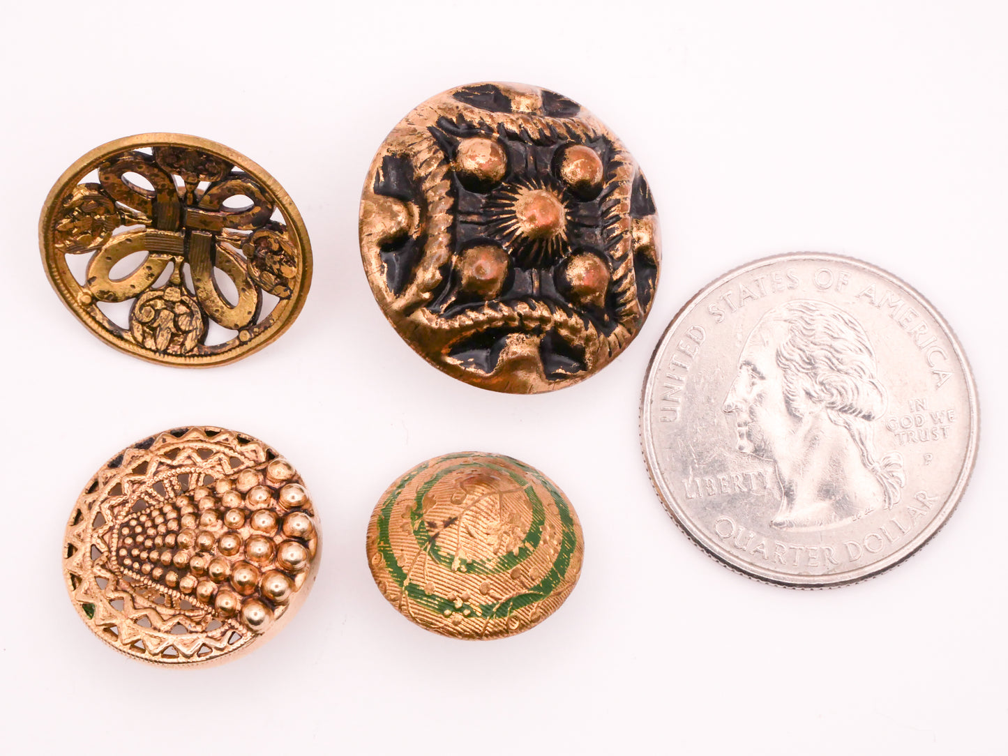 Celtic Knot Fan Conical Brass Gold Metal Antique Button Various 15-23mm