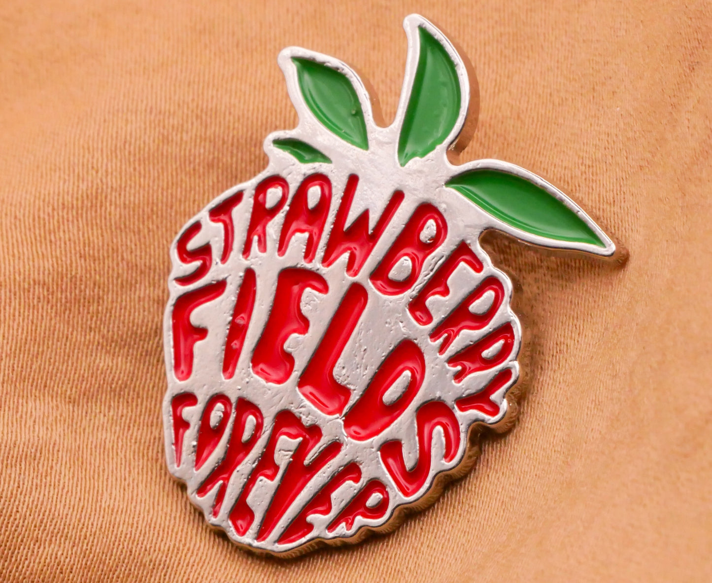 Strawberry Fields Forever Beatles Verbal Metal Enamel Button 23x31mm