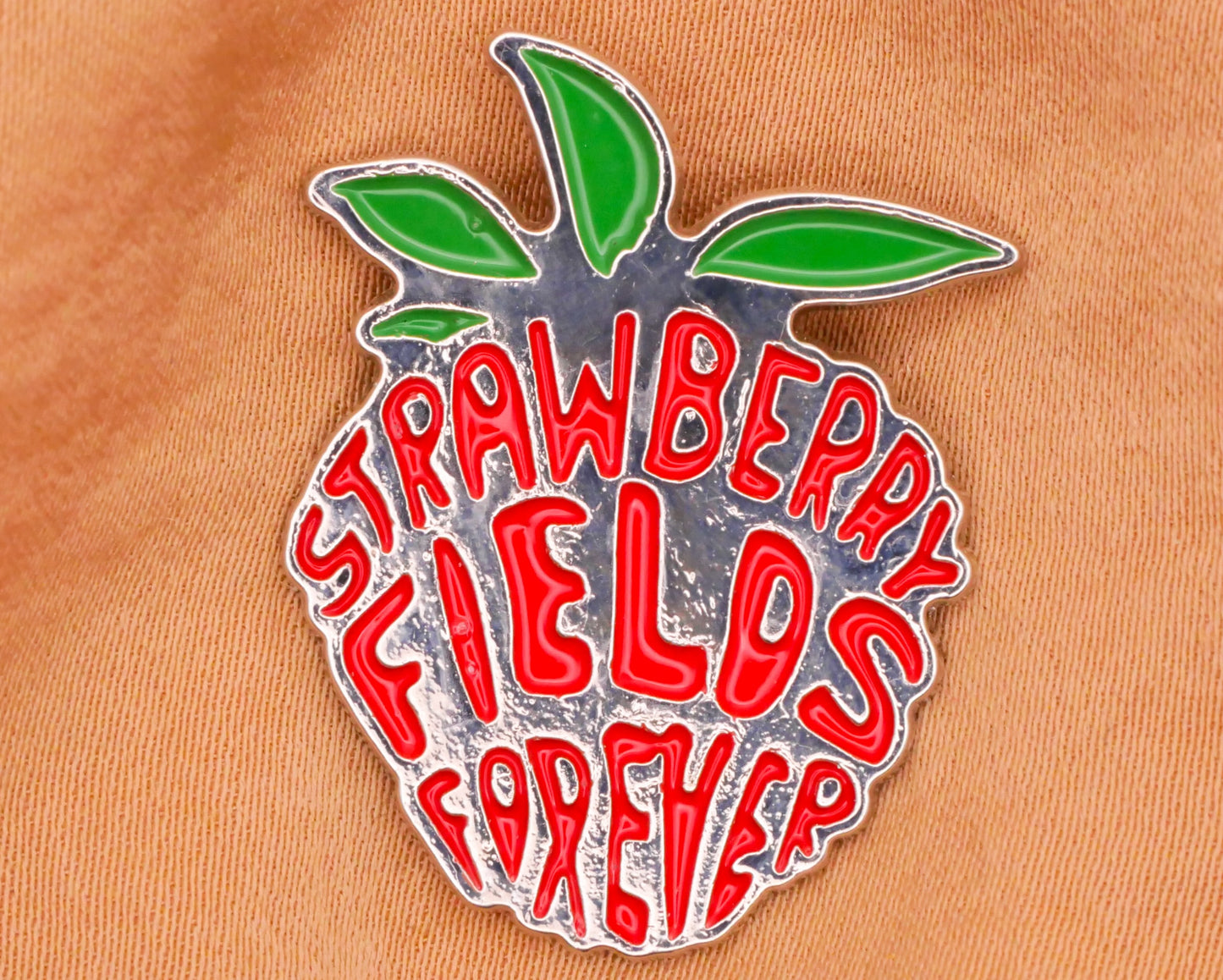 Strawberry Fields Forever Beatles Verbal Metal Enamel Button 23x31mm