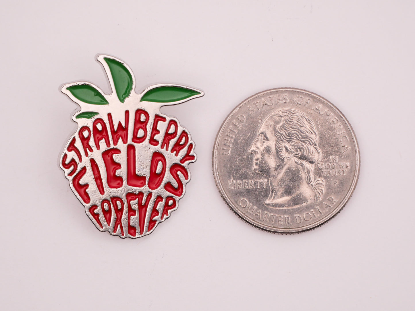 Strawberry Fields Forever Beatles Verbal Metal Enamel Button 23x31mm