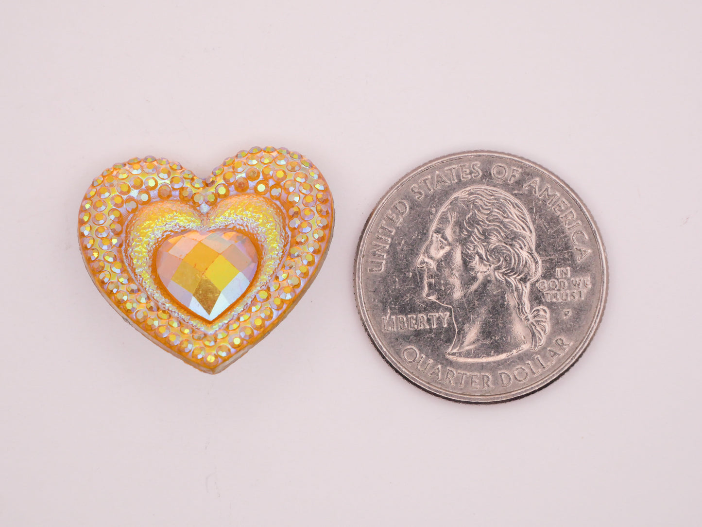 Heart Iridescent Colorful Plastic Assorted Set of Four Buttons 24mm