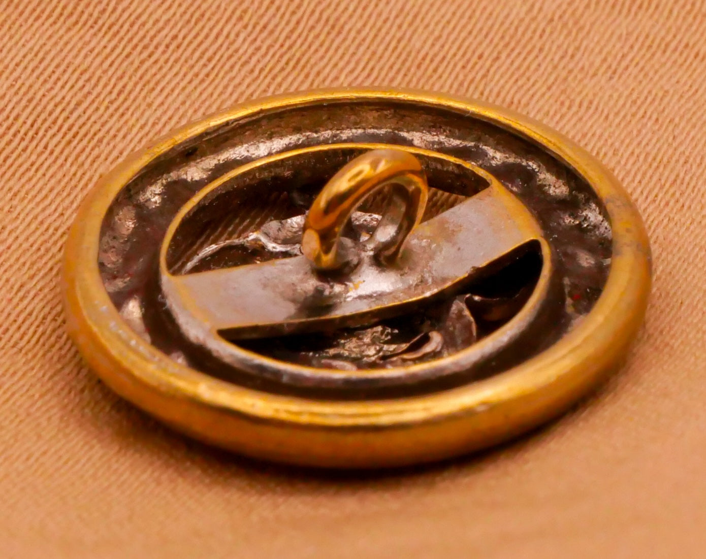 Snake Arrow Victorian Brass Metal Button 18mm