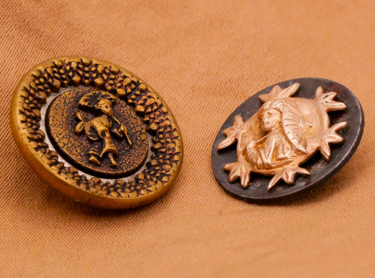 Parasol Umbrella Asian Woman Victorian Button Various 16-18mm