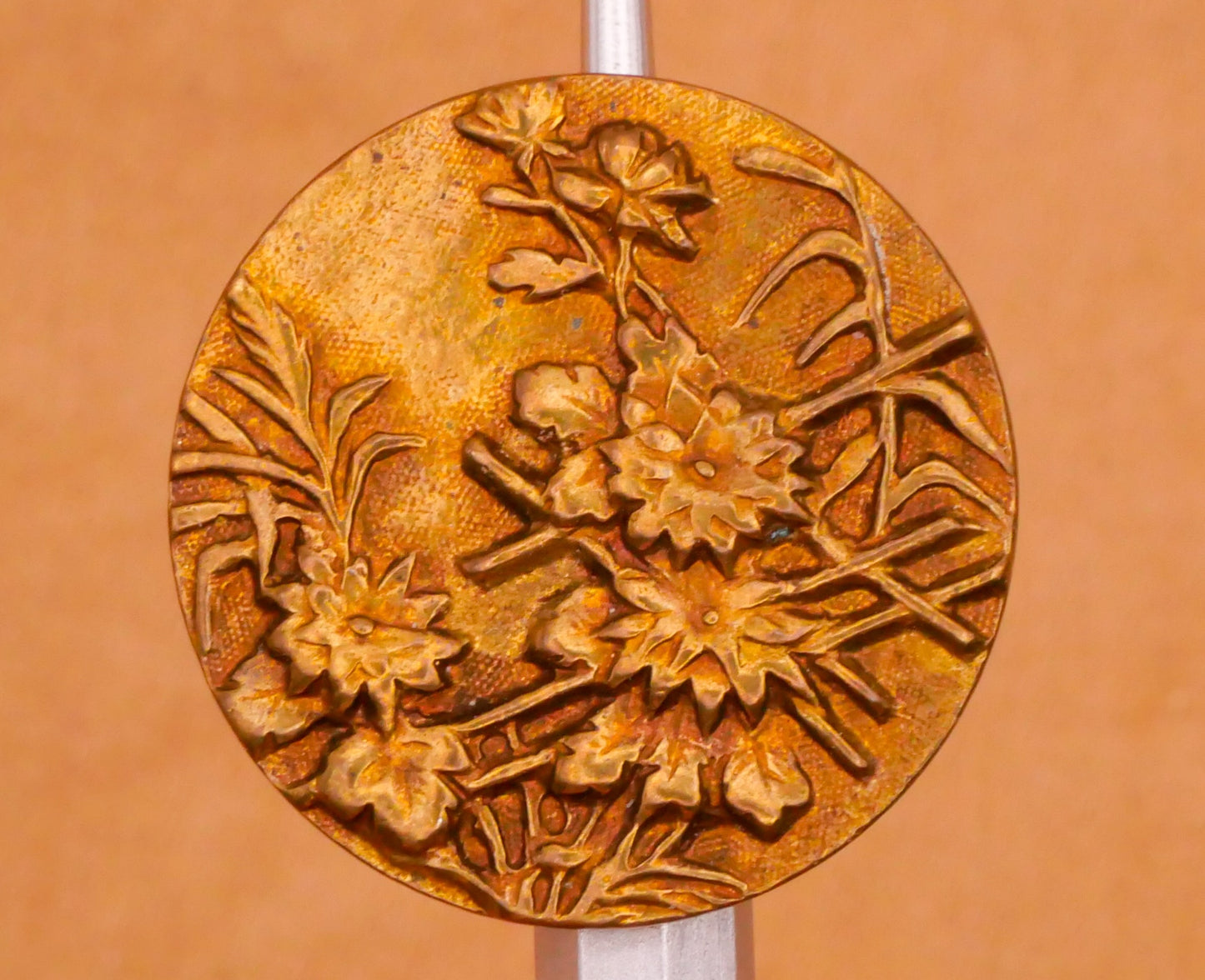 Botanical Flower Leaves Bamboo Poppy Brass Metal Button Various 19-24mm