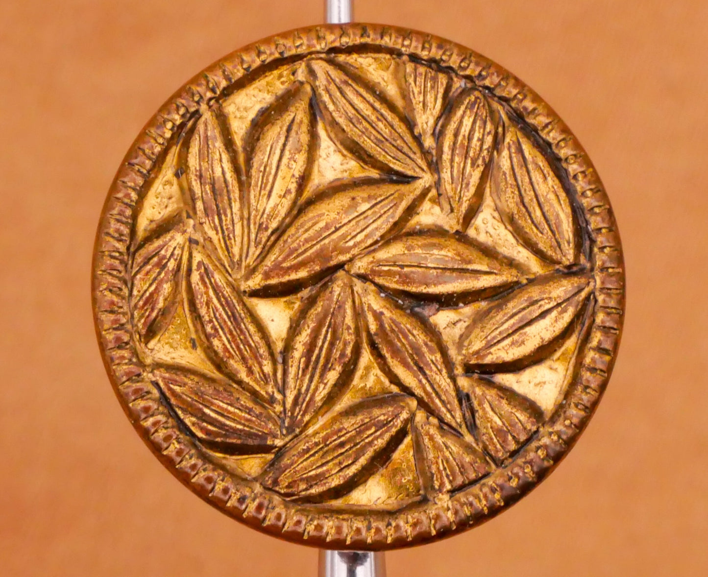 Botanical Flower Leaves Bamboo Poppy Brass Metal Button Various 19-24mm