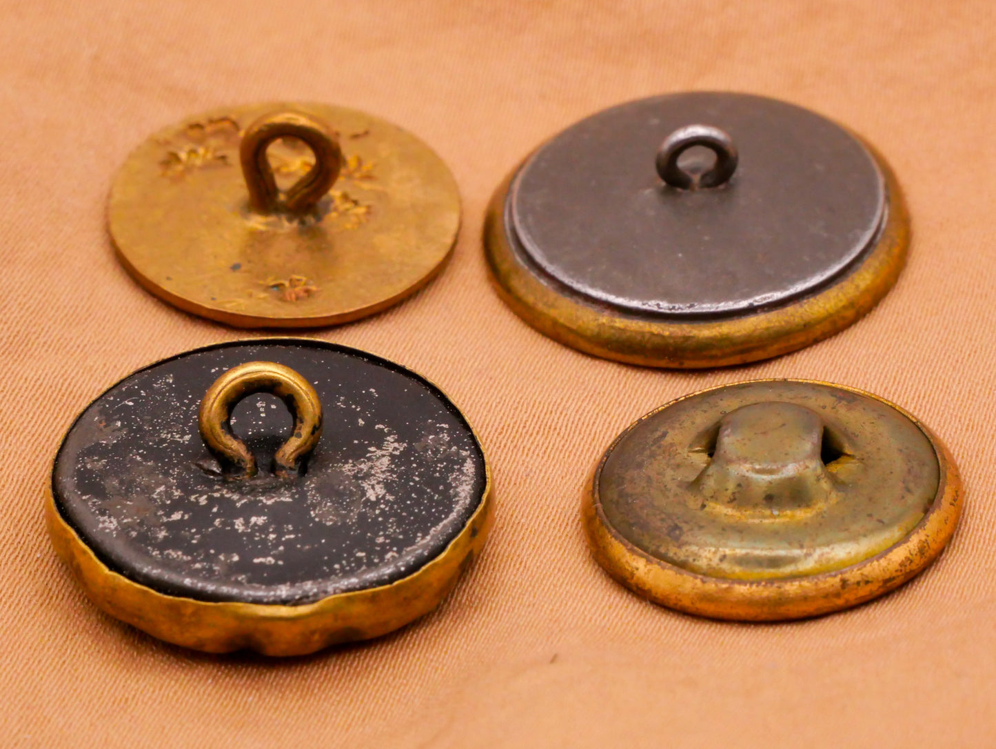 Botanical Flower Leaves Bamboo Poppy Brass Metal Button Various 19-24mm