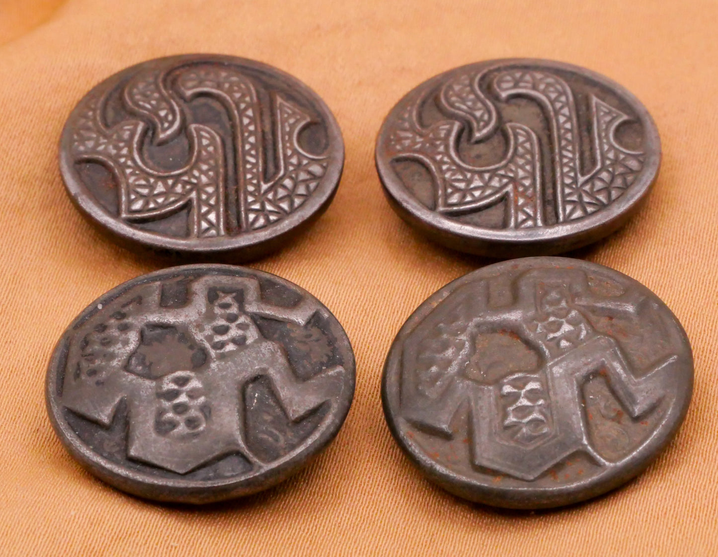 Asian Design Abstract Metal Button Various 22-23mm