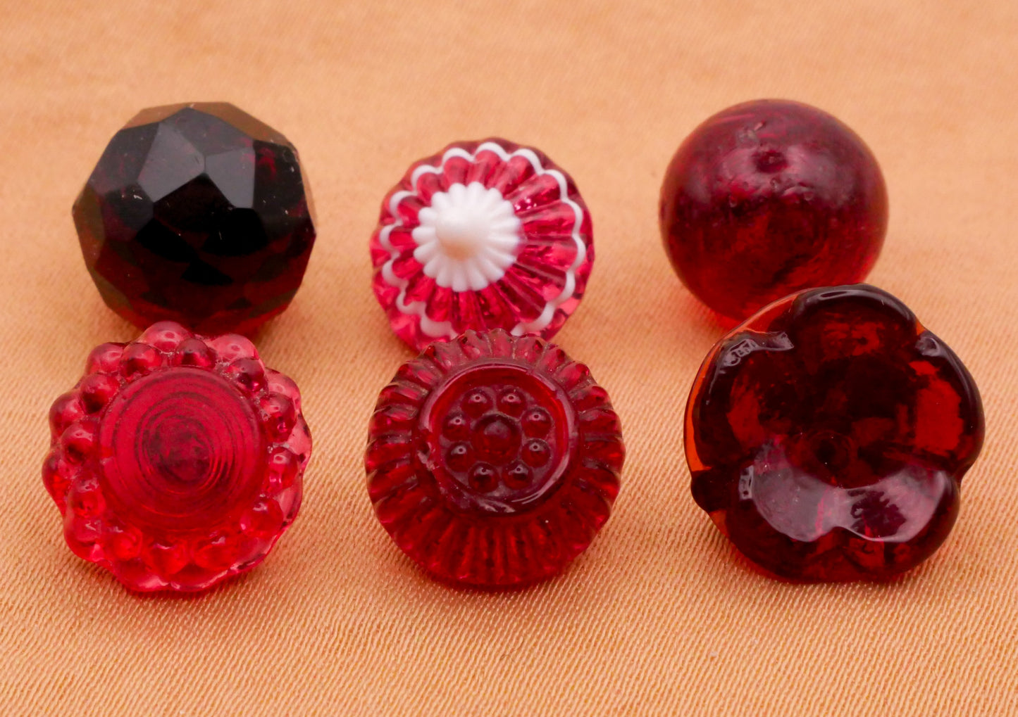 Swirl Back Glass Red Green Yellow Swirlback Button Various 9-13mm