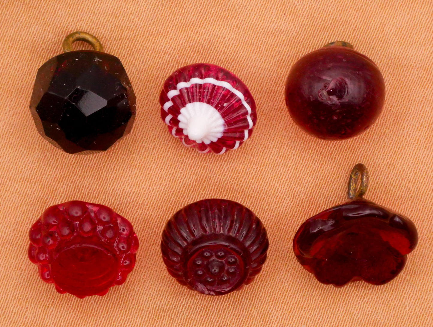 Swirl Back Glass Red Green Yellow Swirlback Button Various 9-13mm