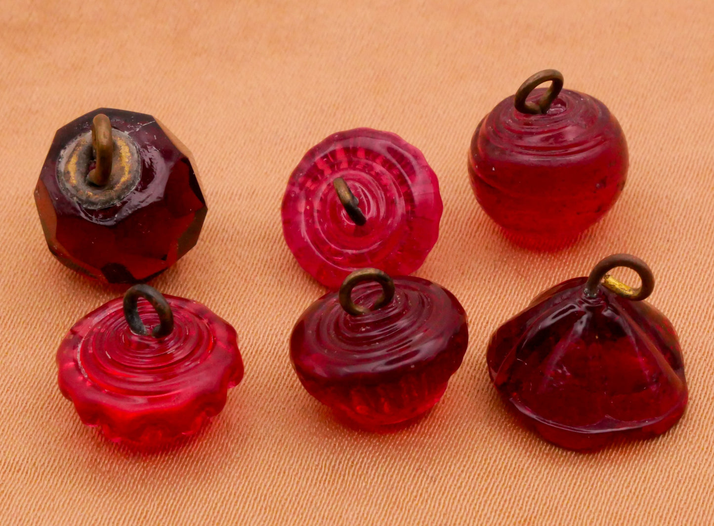 Swirl Back Glass Red Green Yellow Swirlback Button Various 9-13mm