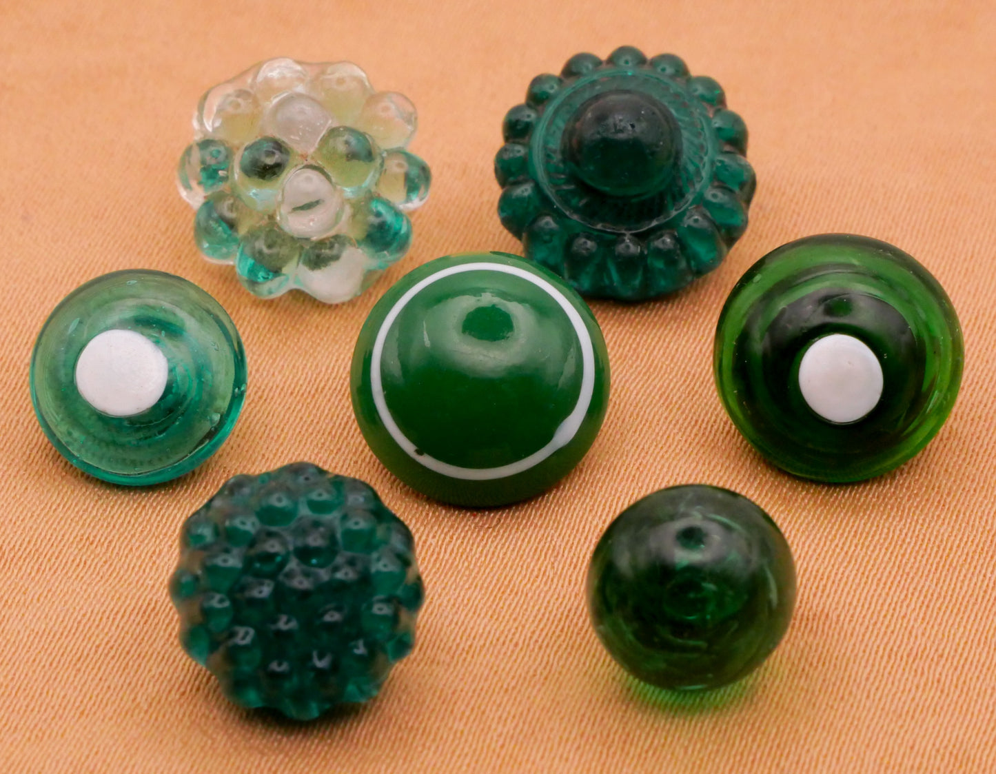Swirl Back Glass Red Green Yellow Swirlback Button Various 9-13mm