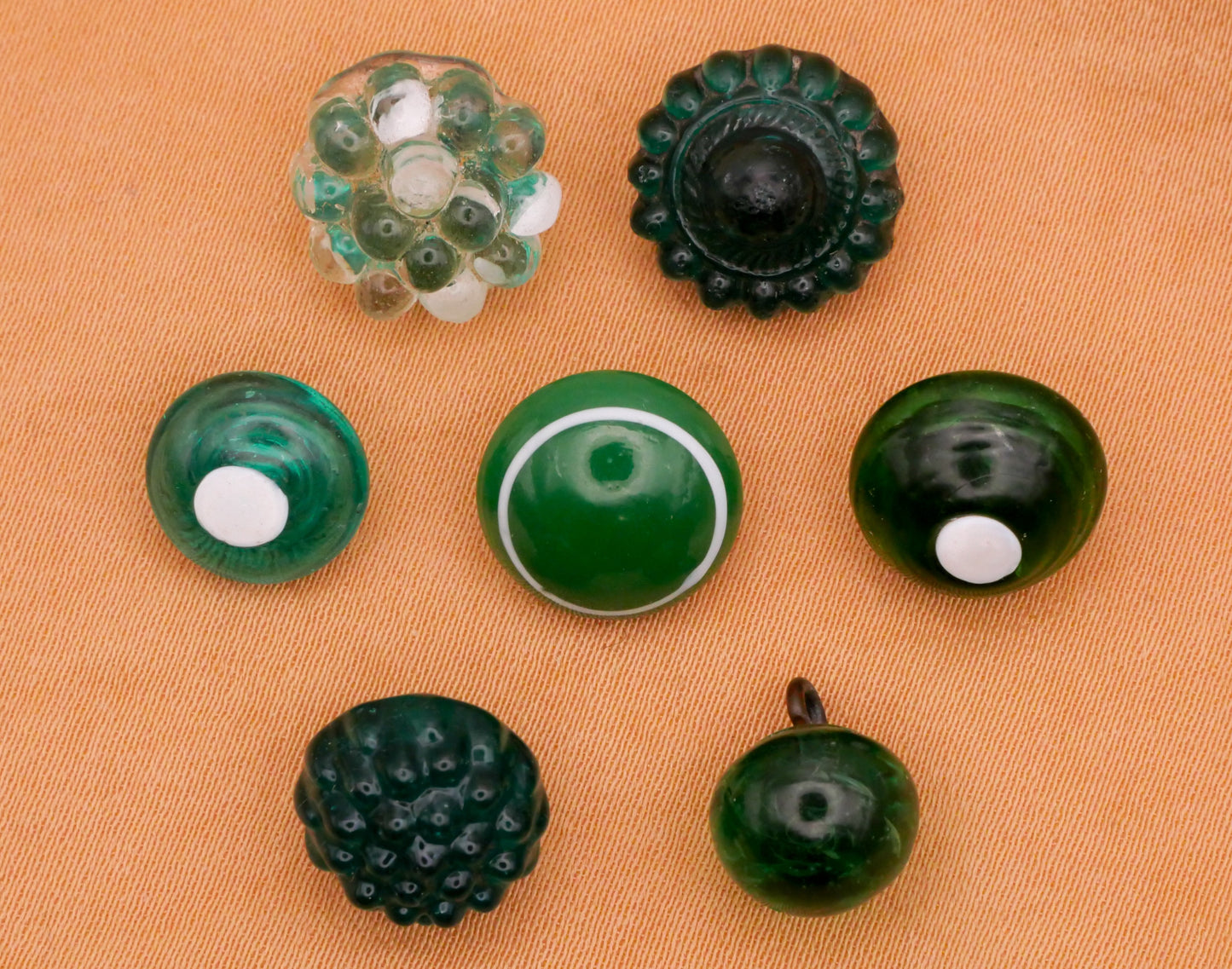 Swirl Back Glass Red Green Yellow Swirlback Button Various 9-13mm
