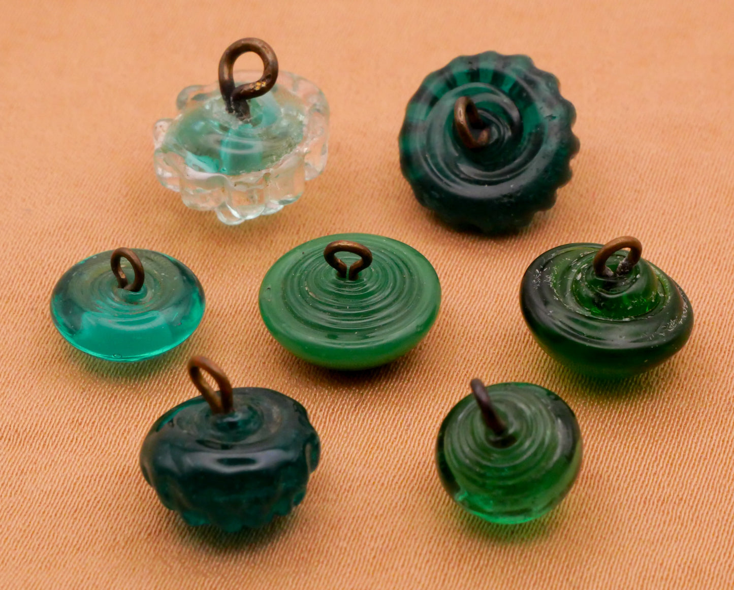 Swirl Back Glass Red Green Yellow Swirlback Button Various 9-13mm