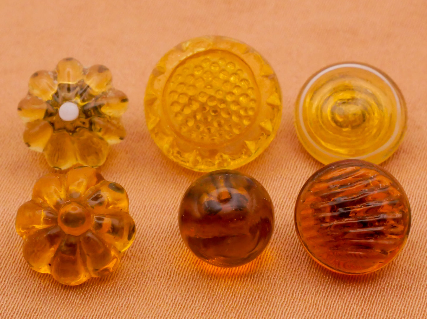Swirl Back Glass Red Green Yellow Swirlback Button Various 9-13mm
