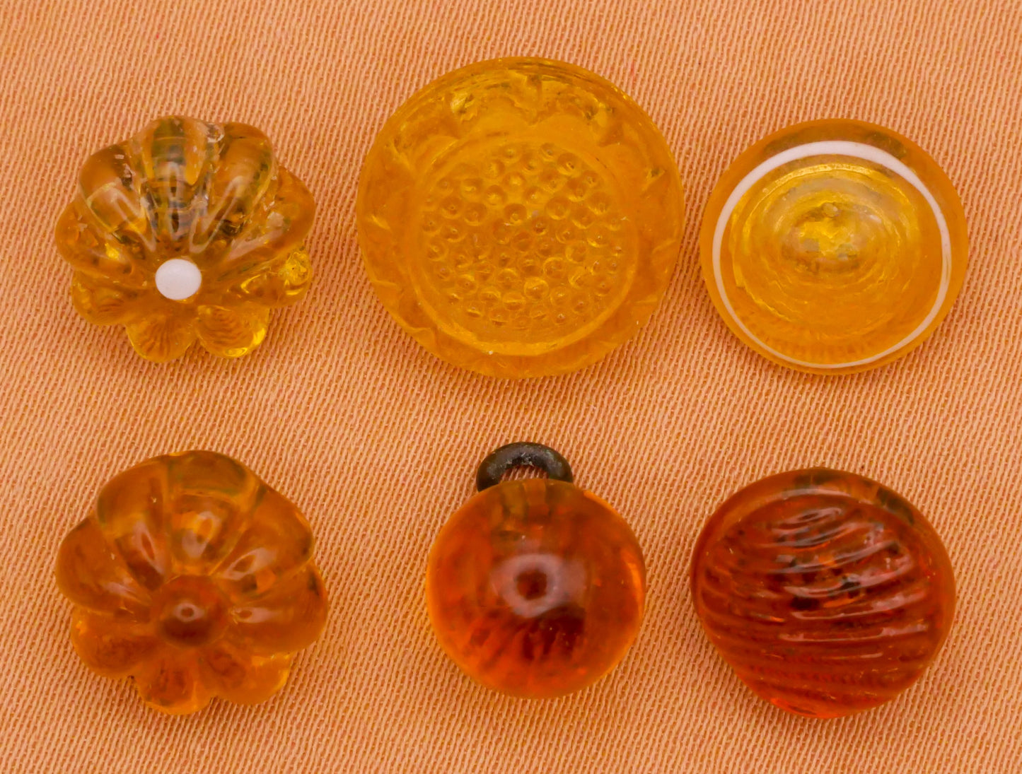 Swirl Back Glass Red Green Yellow Swirlback Button Various 9-13mm