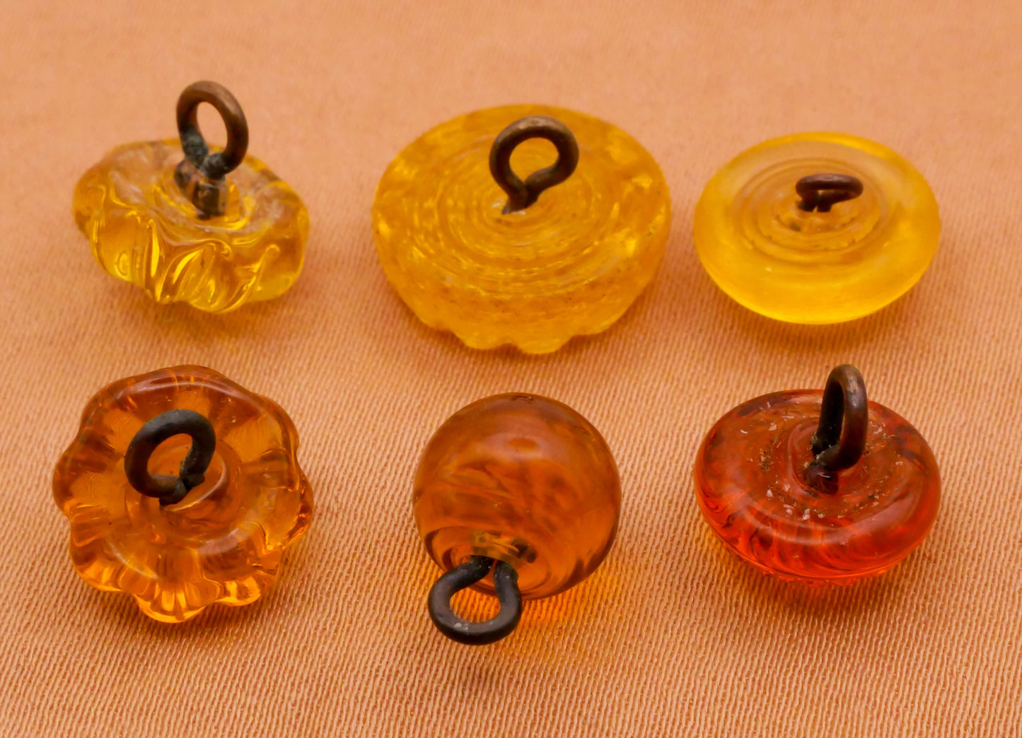 Swirl Back Glass Red Green Yellow Swirlback Button Various 9-13mm