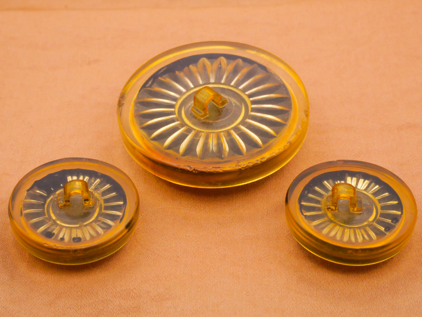 Bubble Transparent Black Metal Look Celluloid Early Plastic Button Various 27-42mm