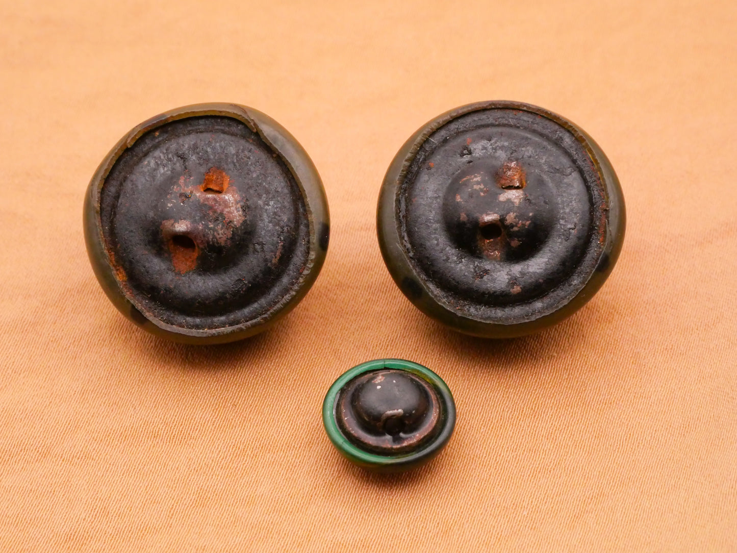 Green Black Design Celluloid Early Plastic Button Various 12-23mm
