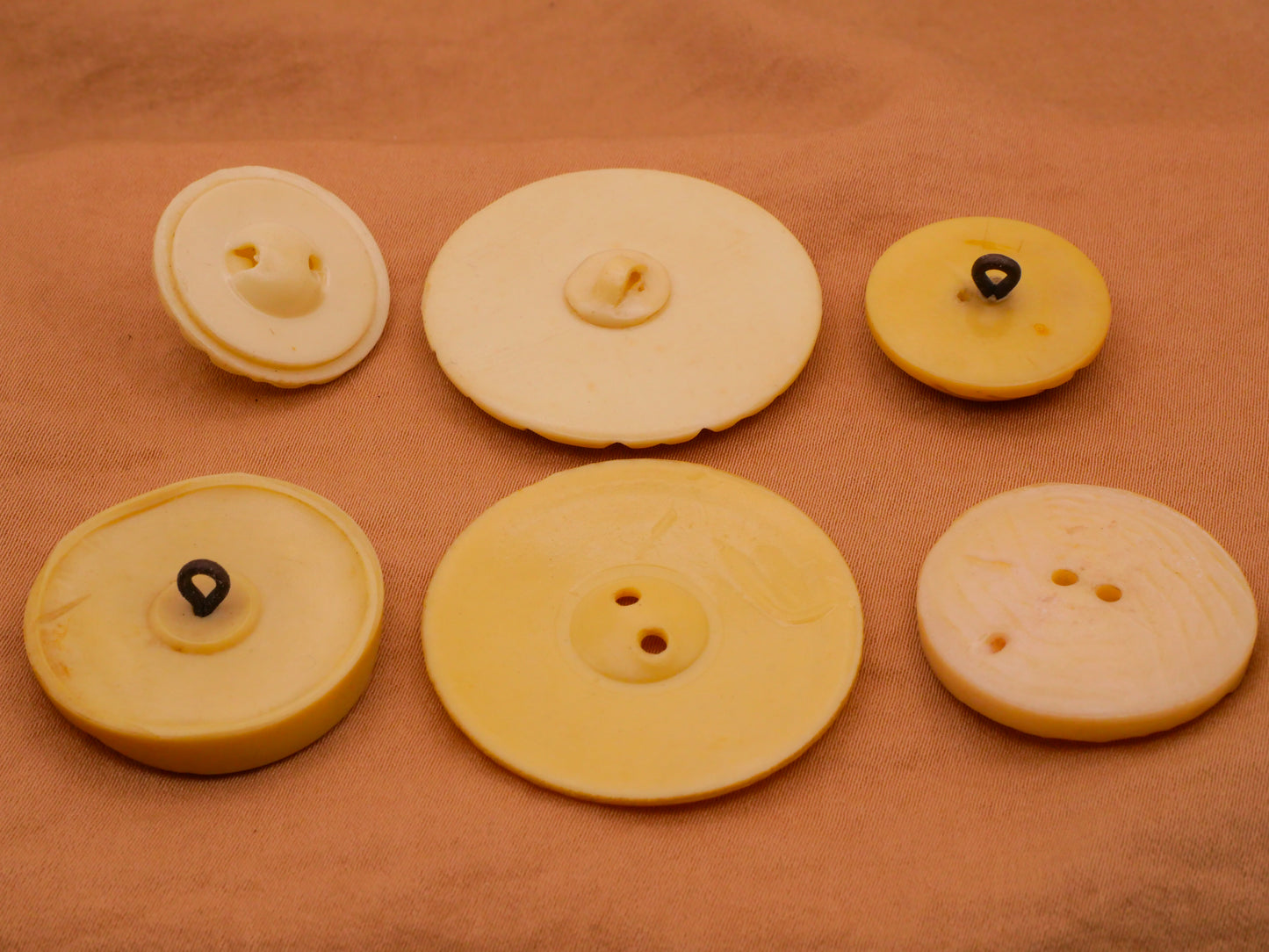 Ivory Carved Look Celluloid Early Plastic Button Various 21-35mm