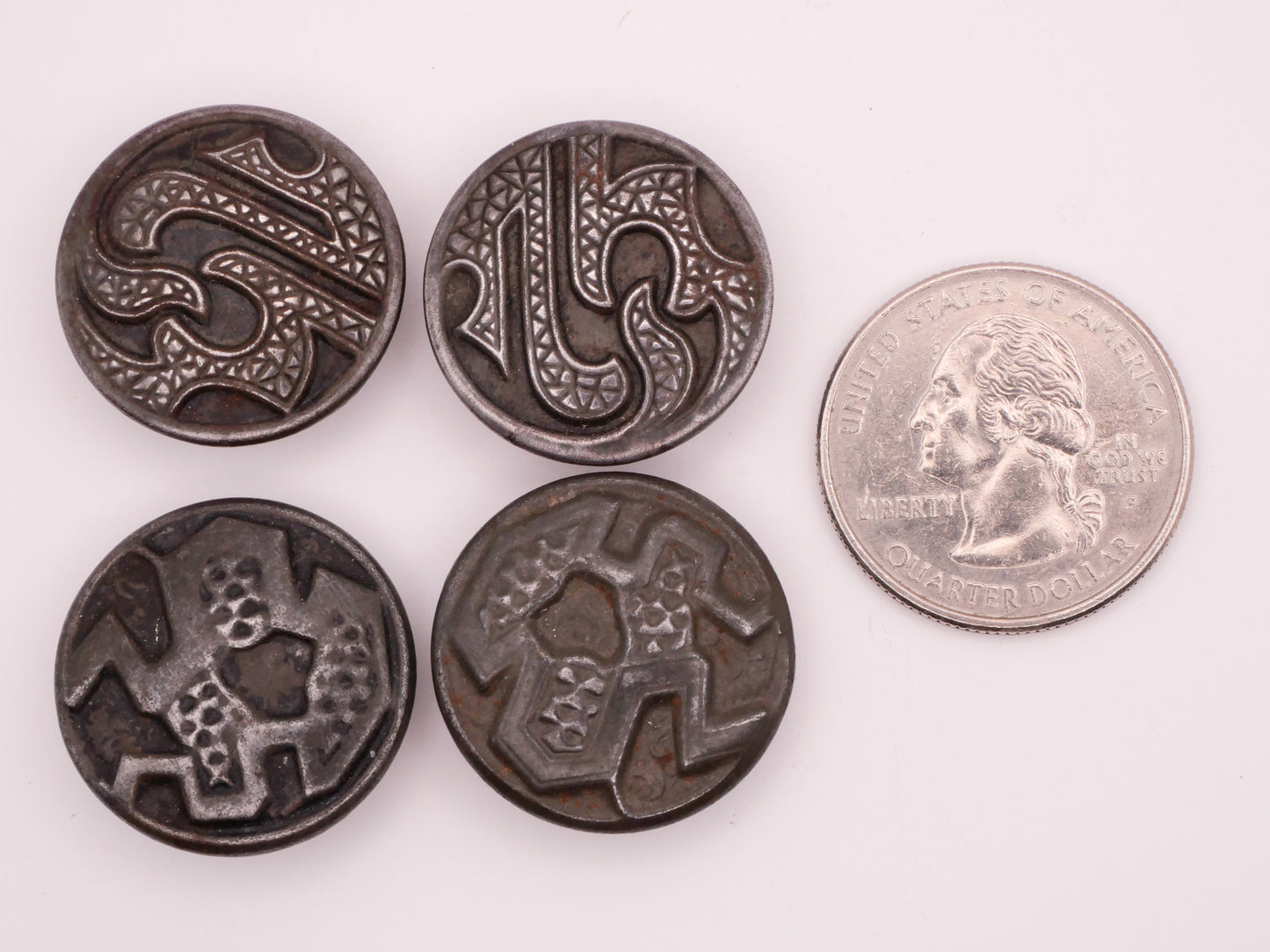 Asian Design Abstract Metal Button Various 22-23mm