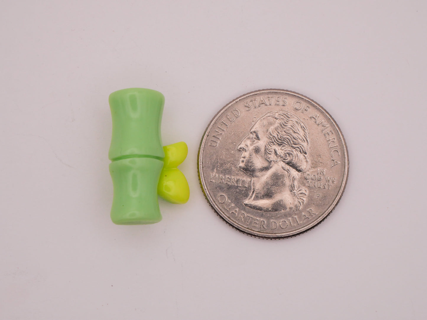 Bamboo Green Plastic Pair of Buttons 13x21mm