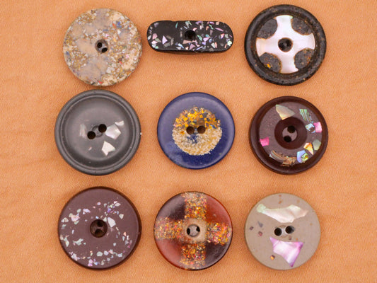 Composition Mother of Pearl Sand Shell Early Plastic Button Various 8-19mm