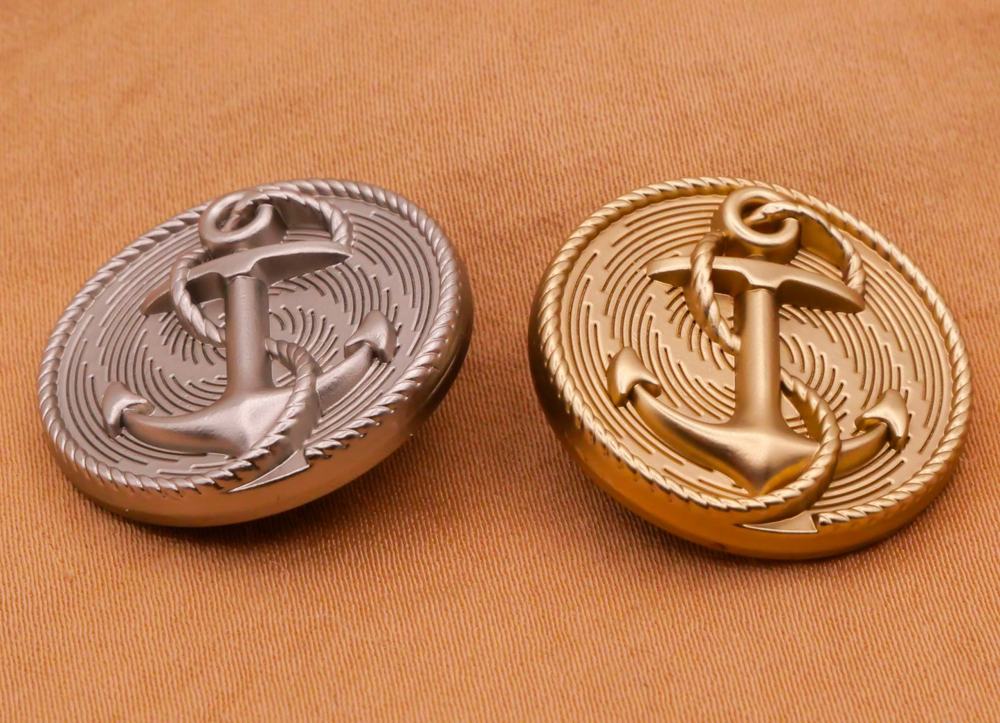 Anchor Whirlpool Design Silver Gold Metal Button Various 23mm