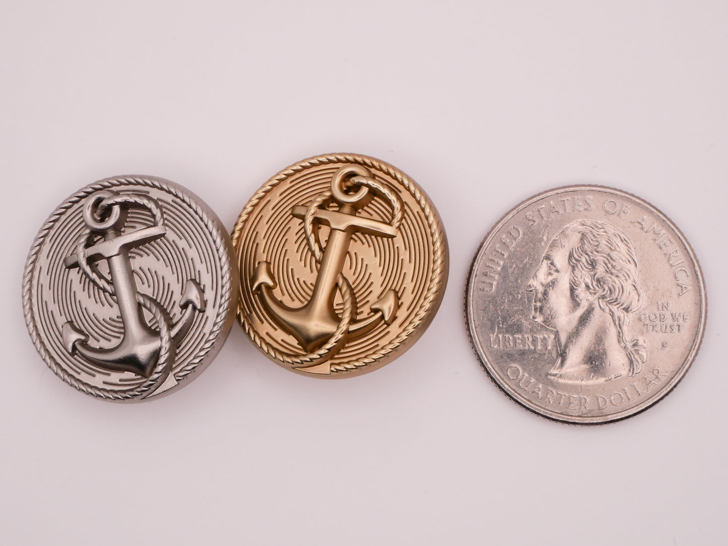 Anchor Whirlpool Design Silver Gold Metal Button Various 23mm
