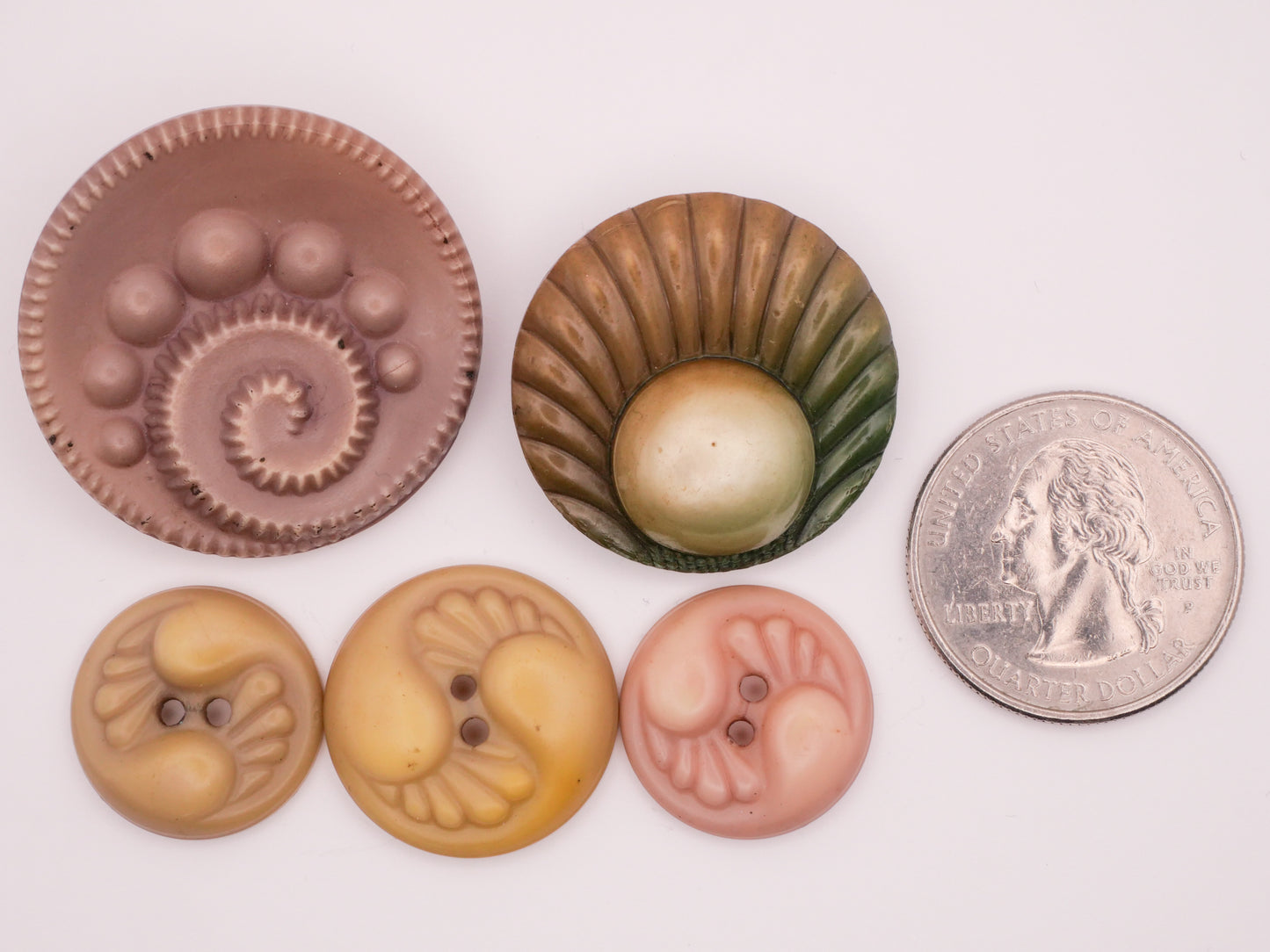 Shell Pearl Look Celluloid Early Plastic Button Various 18-33mm