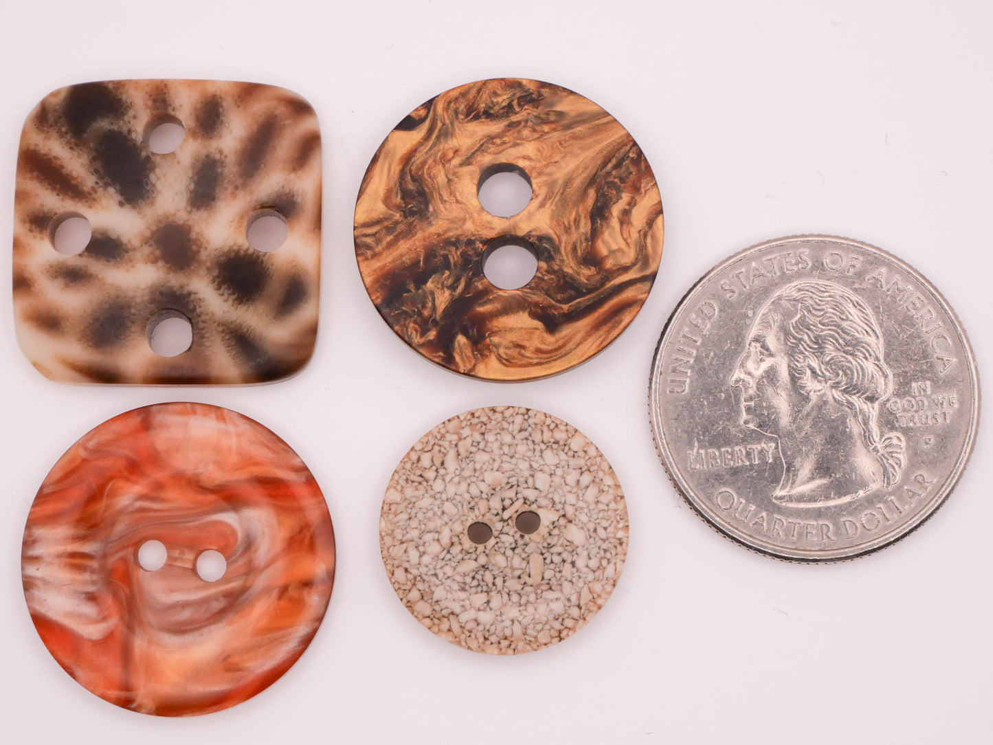 Shell Inspired Look Vintage Plastic Button Various 18-23mm