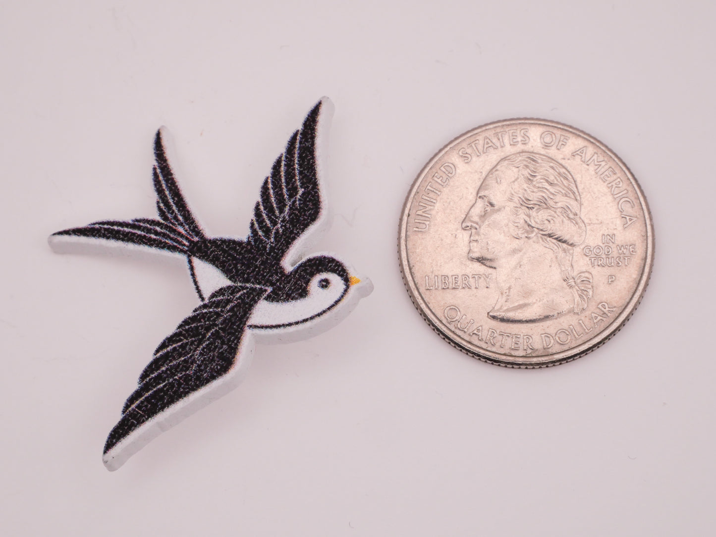 Swallow Bird Wood Set of Four Buttons 32x40mm