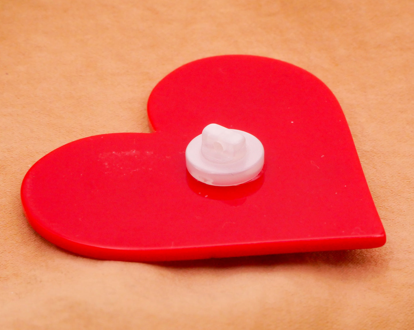 Heart Yes No Maybe Verbal Large Acrylic Plastic Button 51x55mm