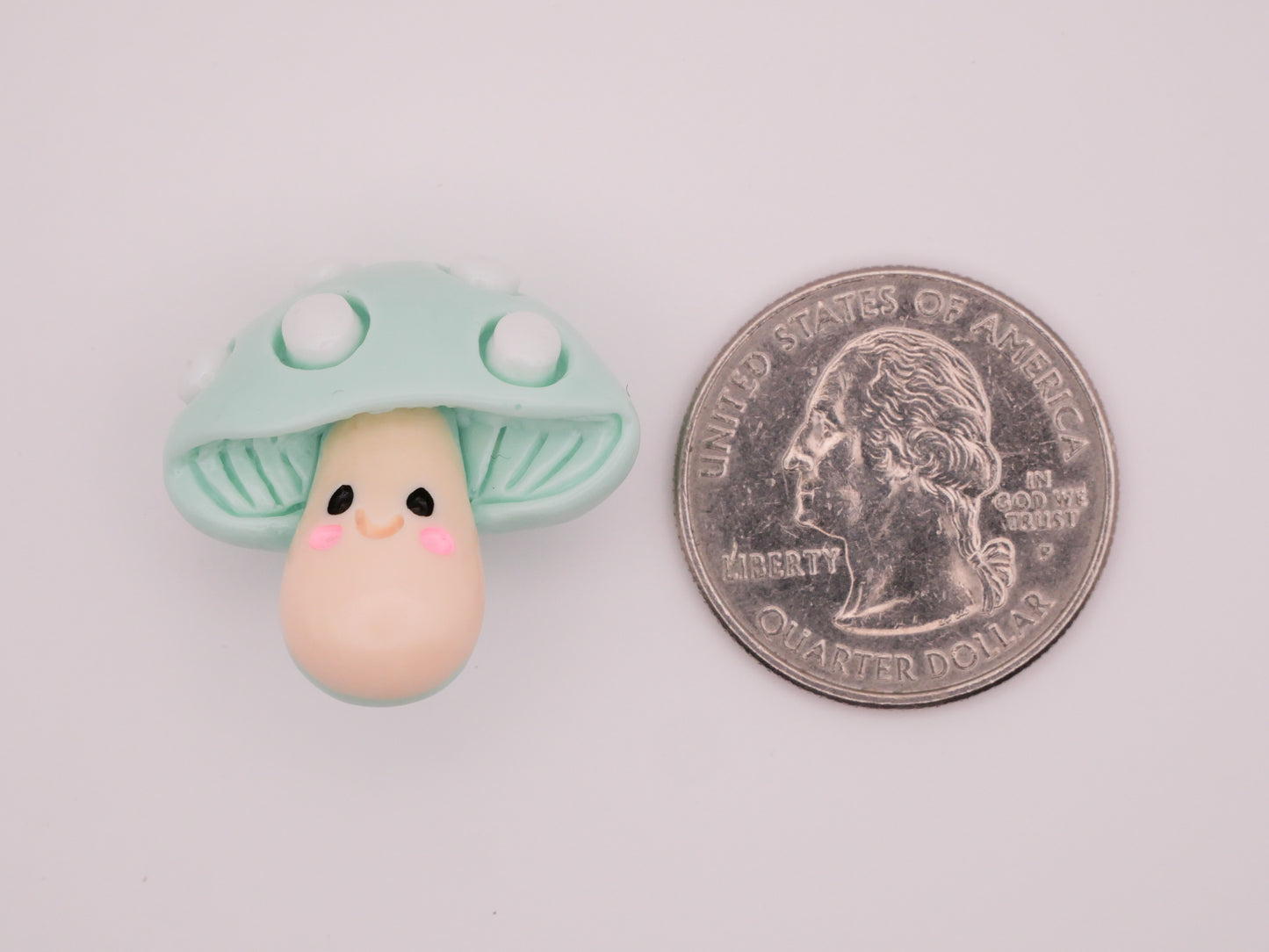 Mushroom Smiling Pastel Color Plastic Assorted Set of Four Buttons 25mm
