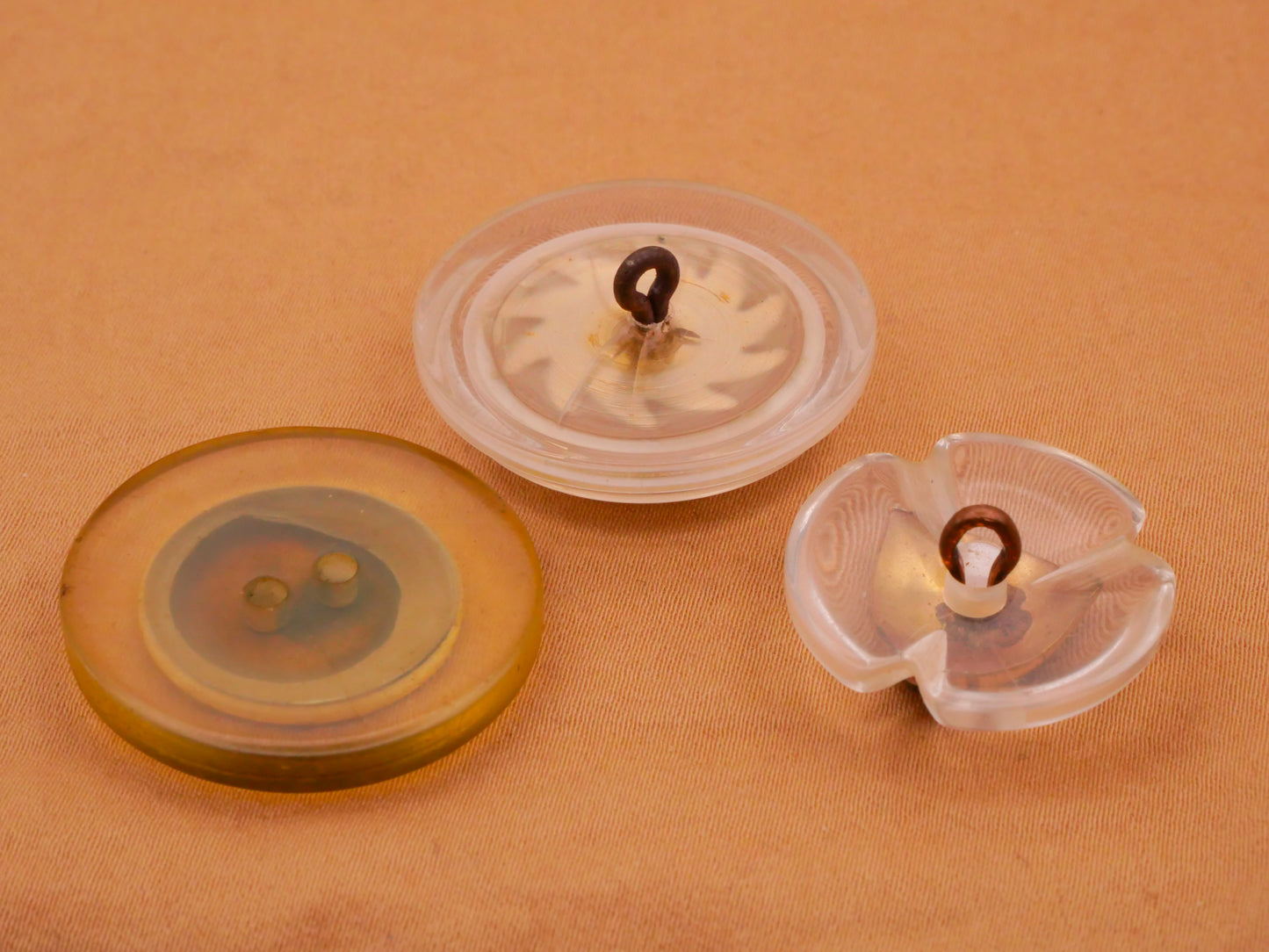 Lucite Gold Metal Vintage Plastic Button Various 22-28mm