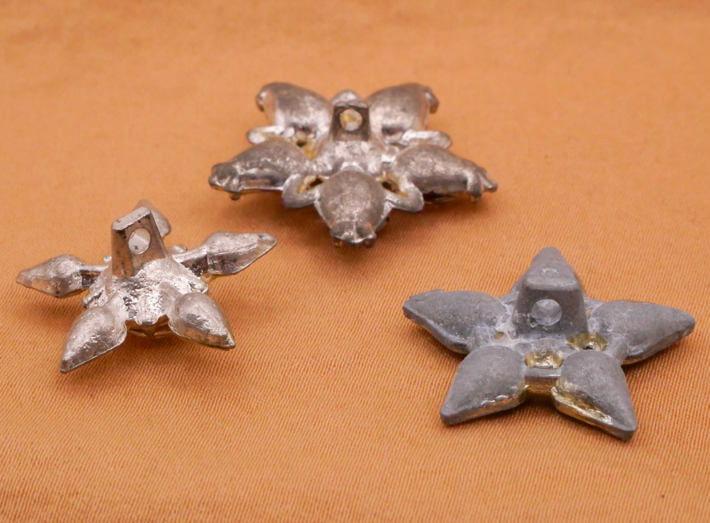 Star Rhinestone Metal Antique Button Various 21-24mm