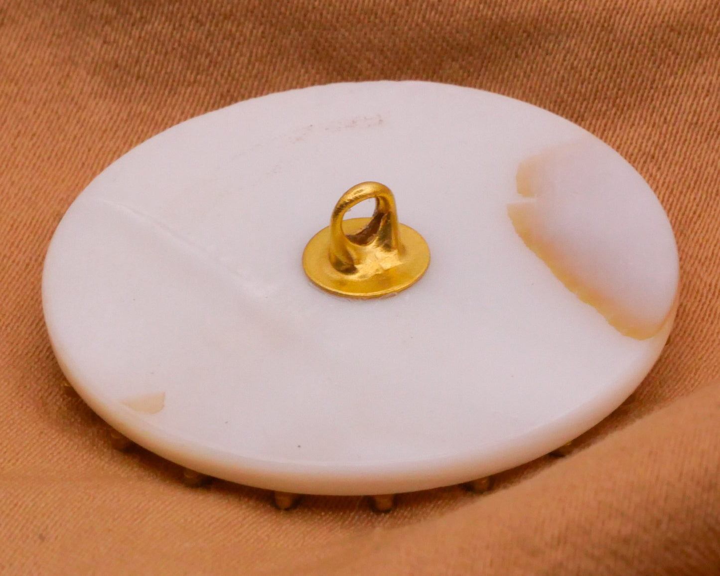 Sun Moon Celestial Brass Mother of Pearl Button 30mm